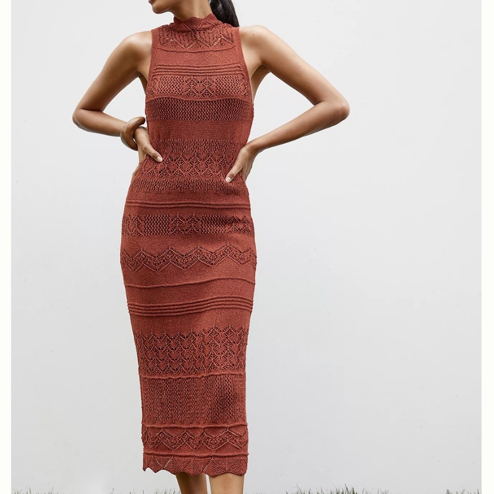 Anthropologie Crochet Midi Dress